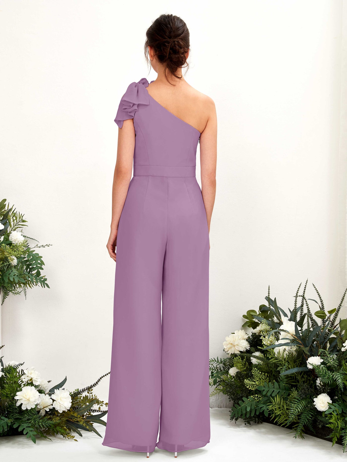 Carlyna Combinaison Décolleté Asymétrique Longueur ras du sol Robes de demoiselle d'honneur Brume Orchidée #couleur_brume-orchid-e