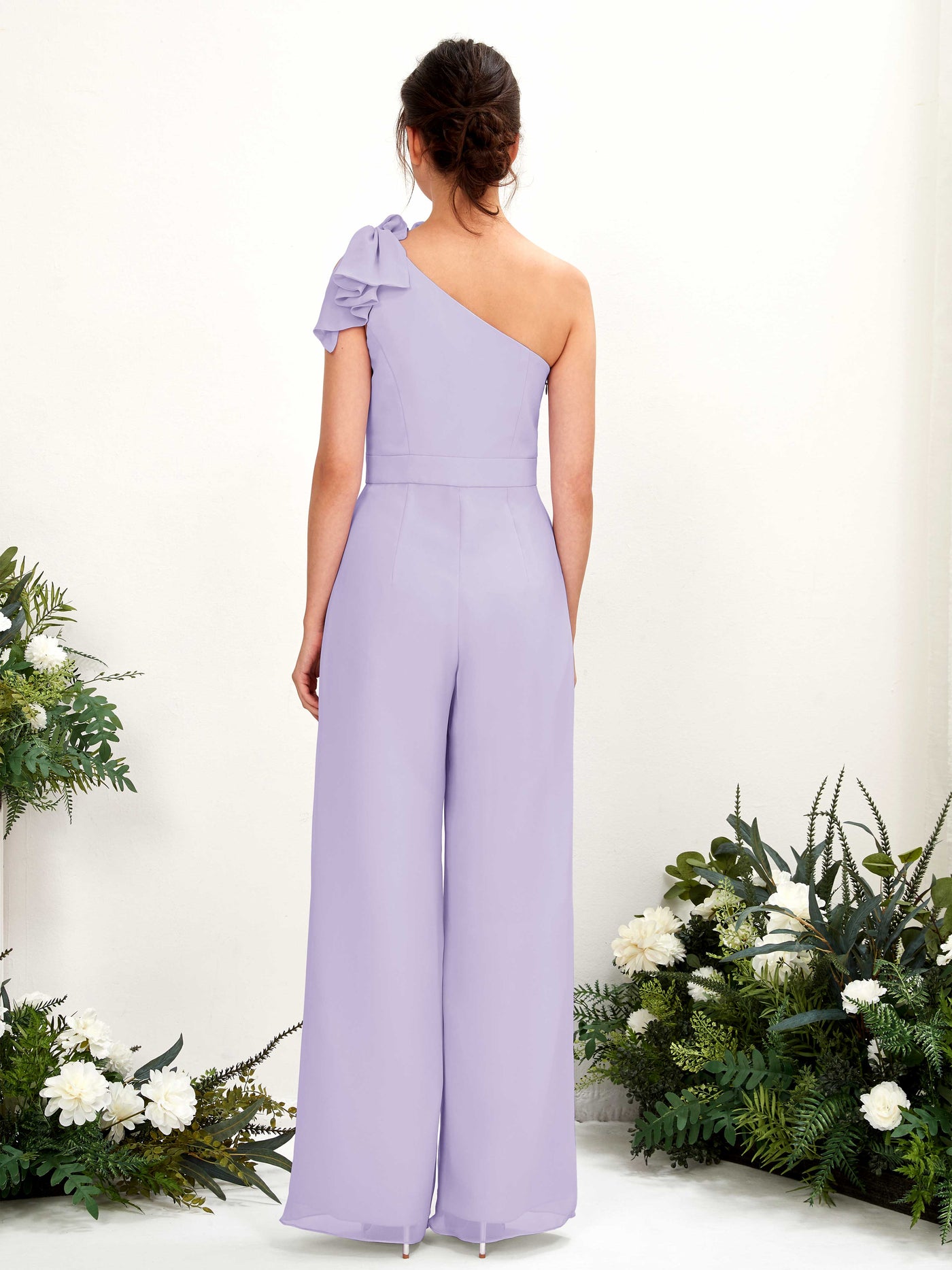 Carlyna Combinaison Décolleté Asymétrique Longueur ras du sol Robes de demoiselle d'honneur Lilas #couleur_lilas