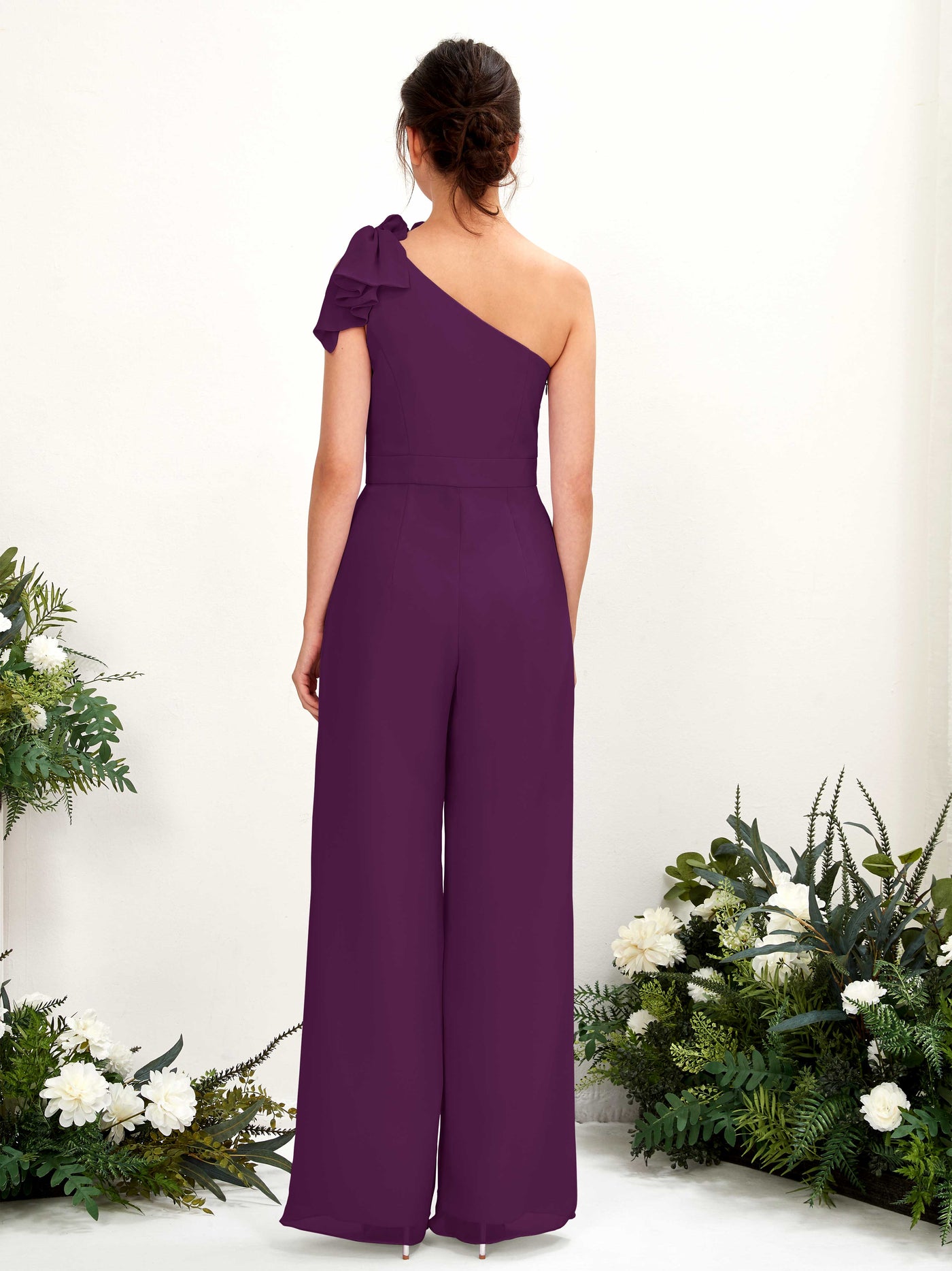 Carlyna Combinaison Décolleté Asymétrique Longueur ras du sol Robes de demoiselle d'honneur Pourpre #couleur_pourpre