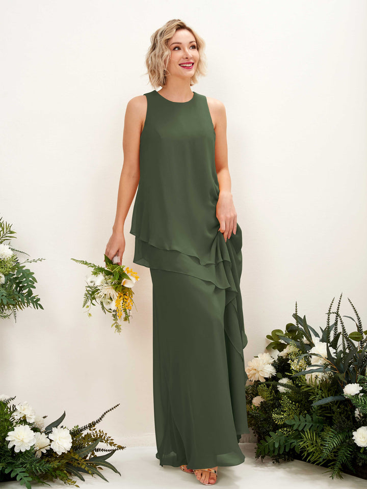 Carlyna Fourreau Longueur ras du sol Col rond Robe de demoiselle d&