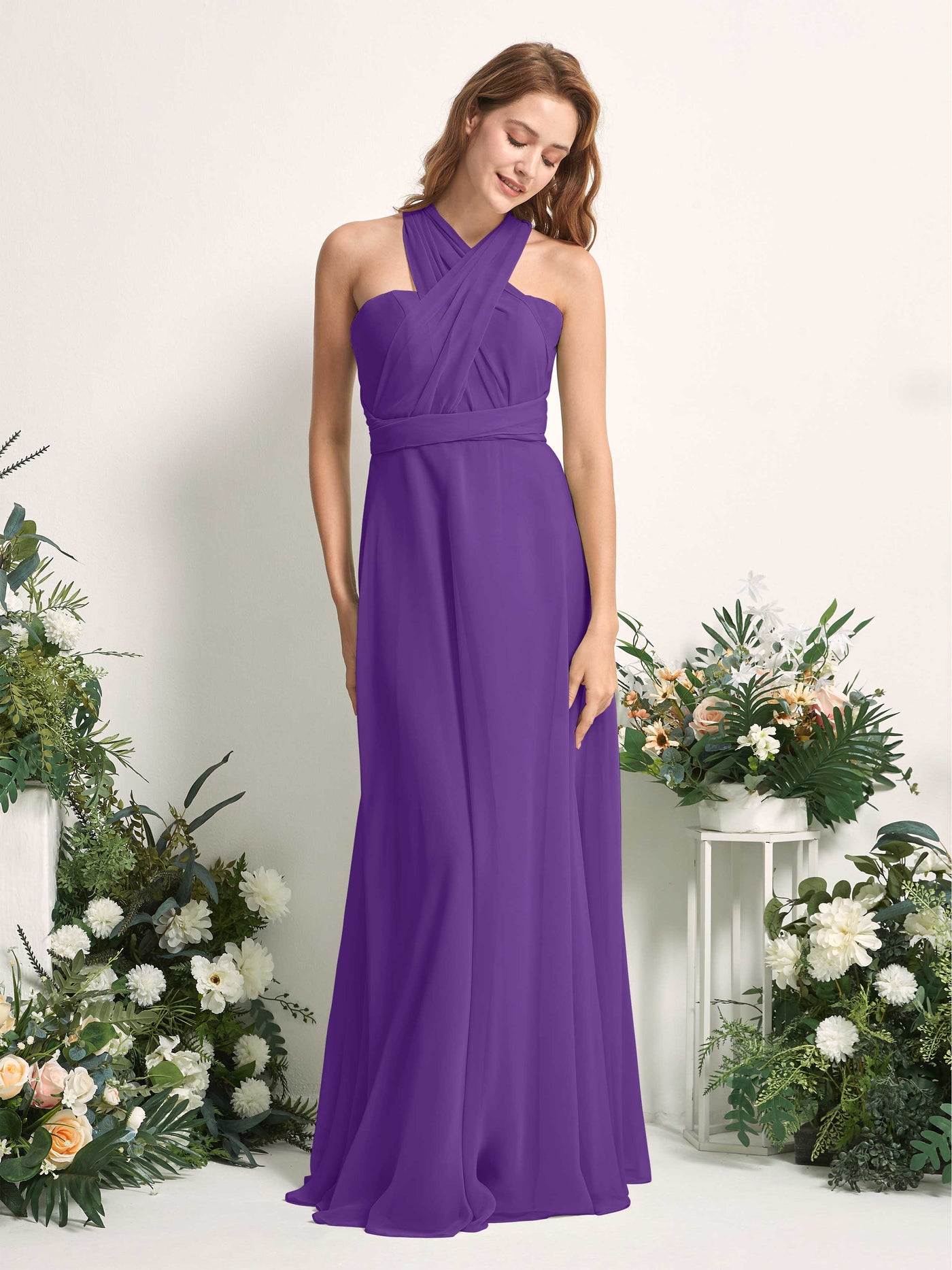 Carlyna Robe de demoiselle d'honneur Trapèze Col coeur Longueur ras du sol Régence #couleur_r-gence
