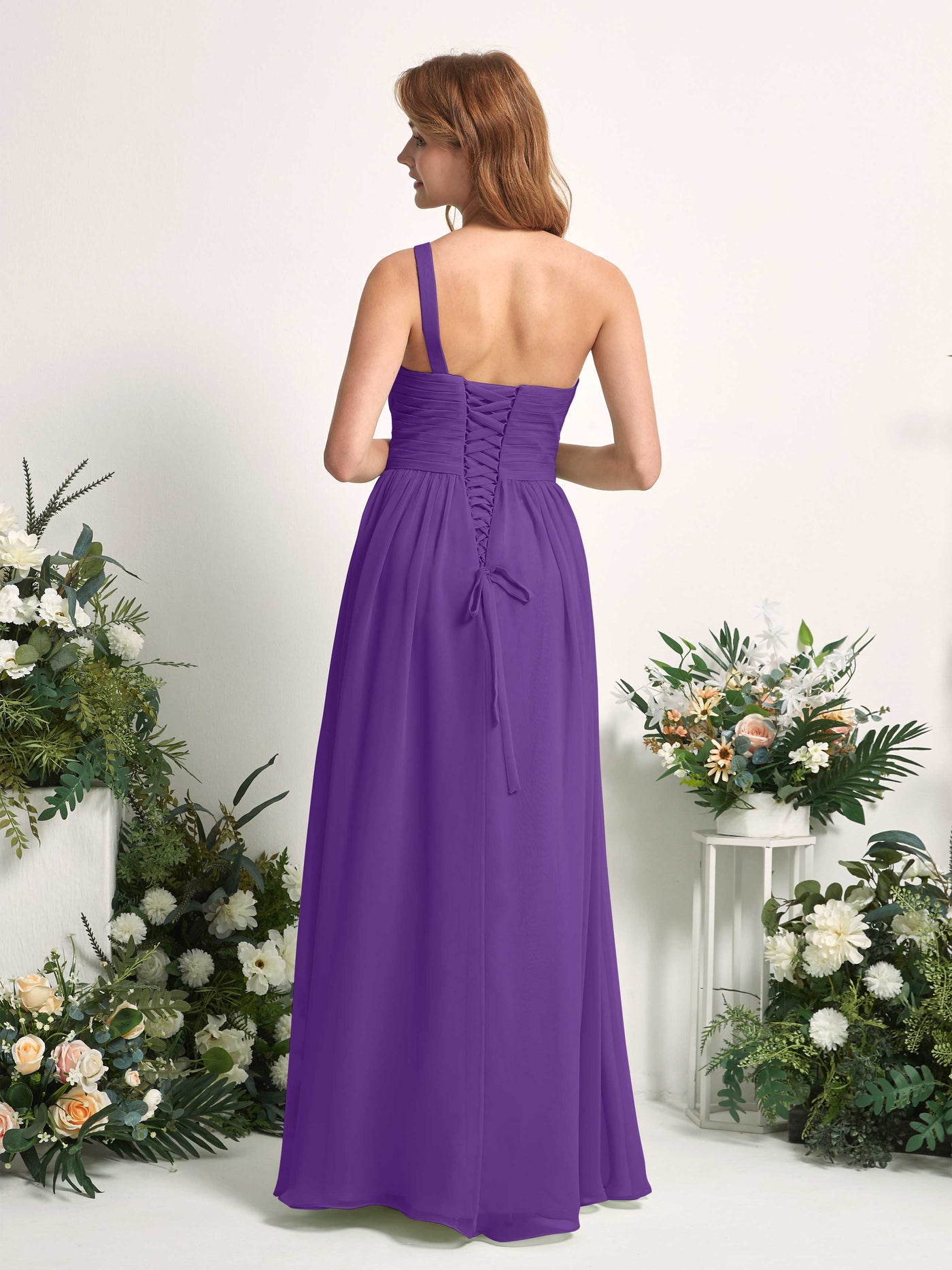Carlyna Robe Trapèze Asymétrique Longueur ras du sol Mousseline Demoiselle d'honneur Régence #couleur_r-gence