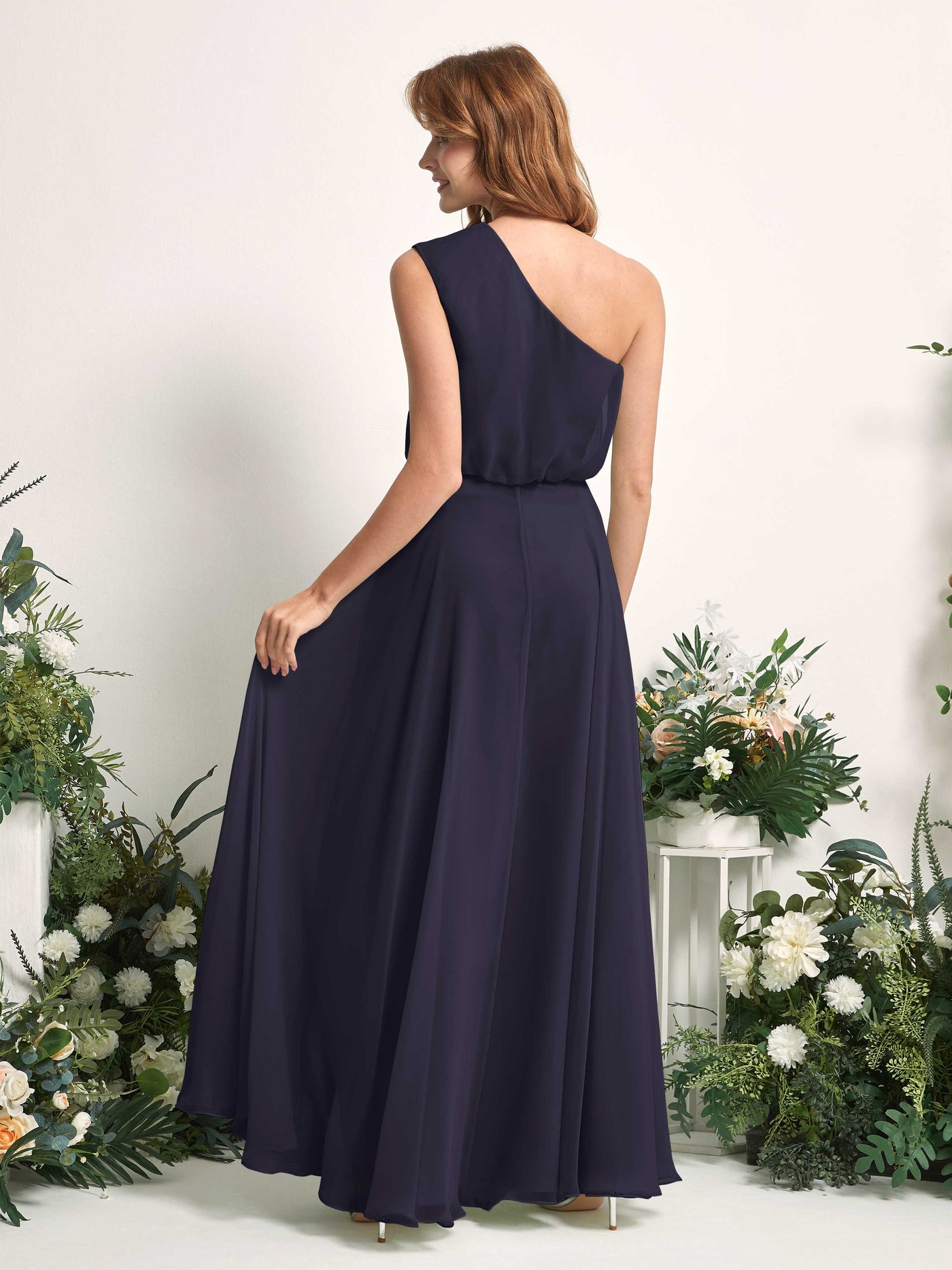 Carlyna Robe Trapèze Asymétrique Longueur Sol Robes de Demoiselle d'Honneur Bleu Marine Foncé #couleur_bleu-marine-fonc