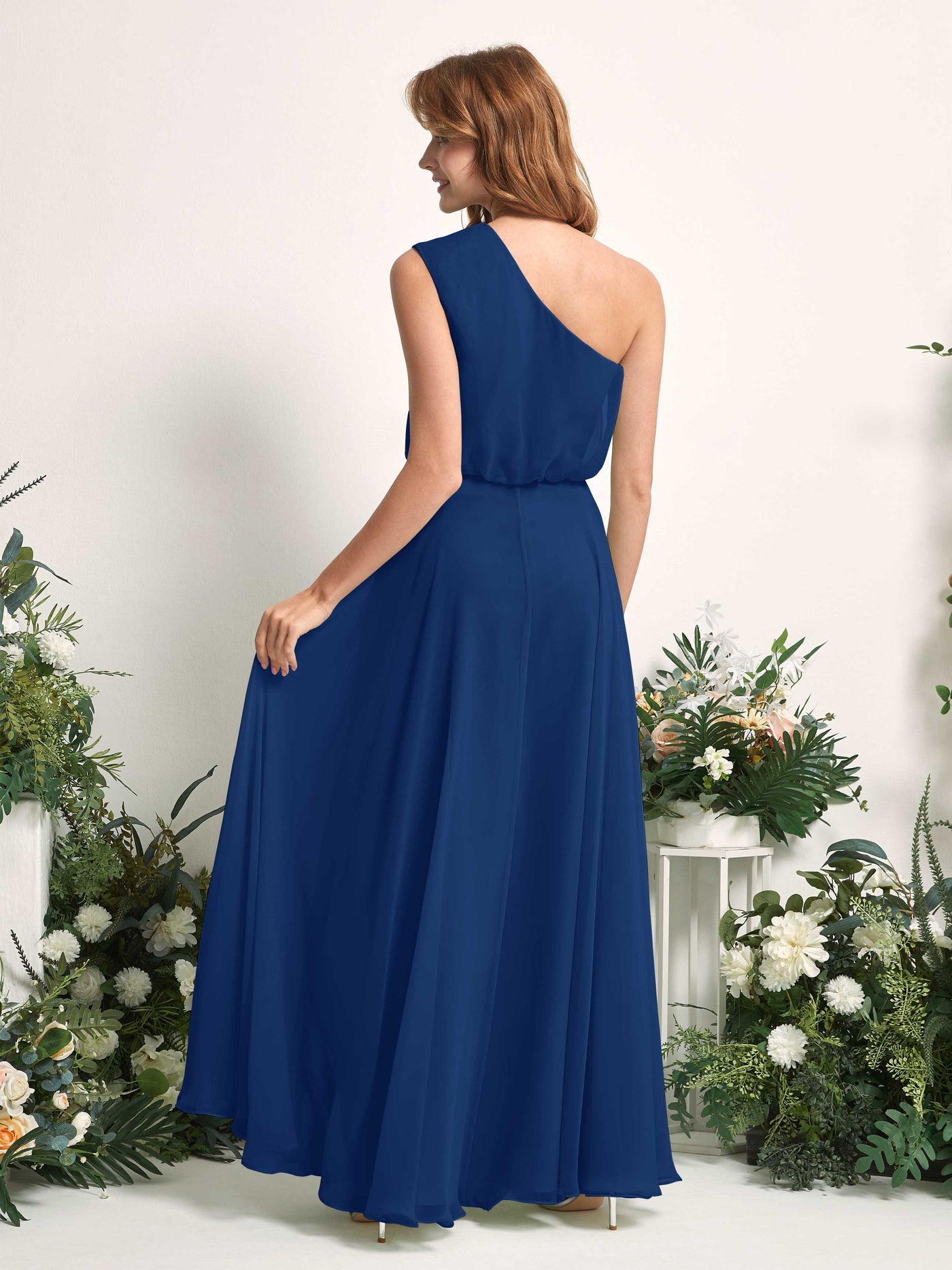 Carlyna Robe Trapèze Asymétrique Longueur Sol Robes de Demoiselle d'Honneur Bleu Roi #couleur_bleu-roi
