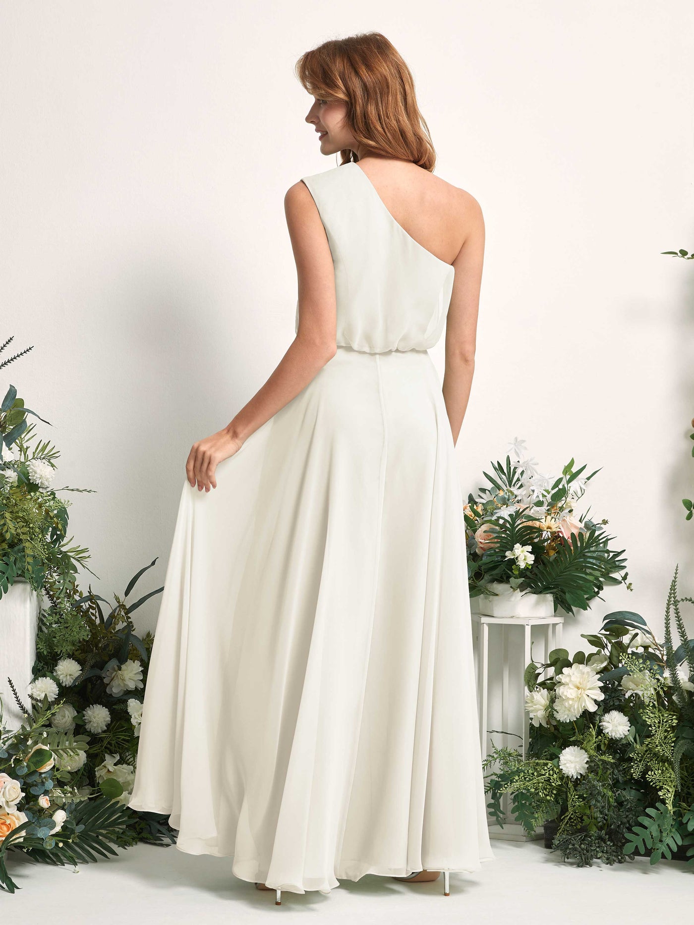 Carlyna Robe Trapèze Asymétrique Longueur Sol Robes de Demoiselle d'Honneur Ivoire #couleur_ivoire