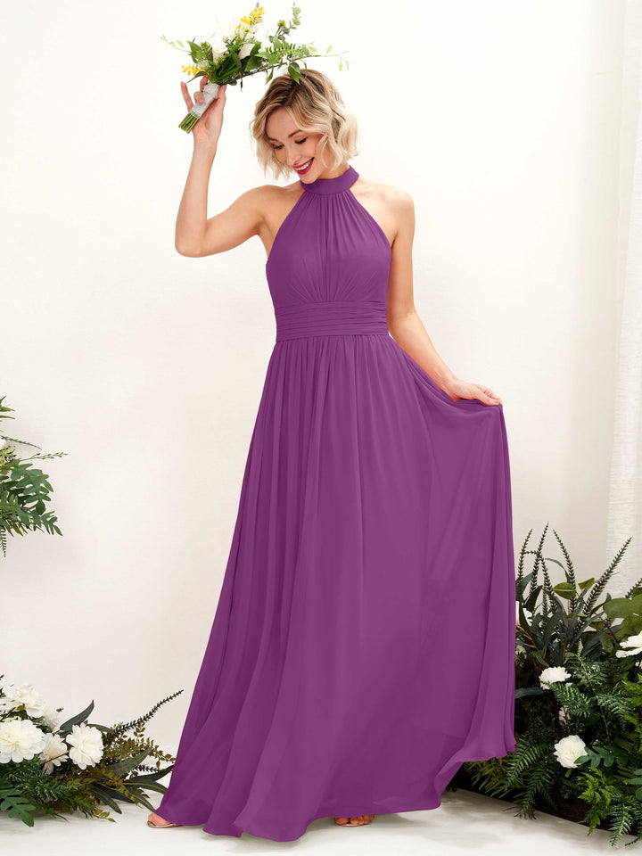 Carlyna Robe Trapèze Col Rond Longueur Ras du Sol Demoiselle d&
