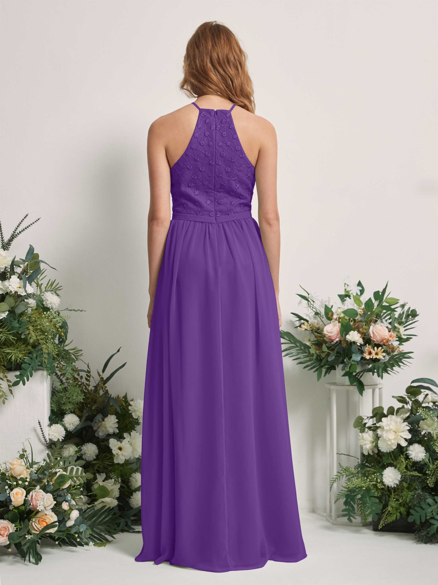 Carlyna Robe trapèze col rond longueur ras du sol robes de demoiselle d'honneur Régence #couleur_r-gence