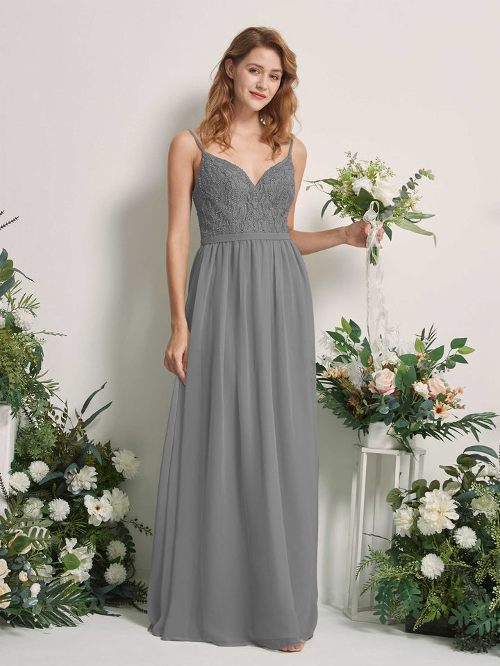 Carlyna Robe Trapèze Col V Longueur ras du sol Froncé Demoiselle d&