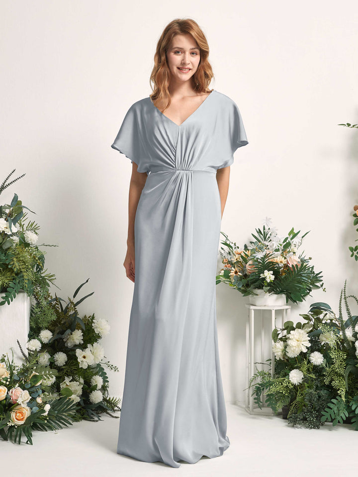 Carlyna Robe trapèze col V manches papillon robe de demoiselle d&