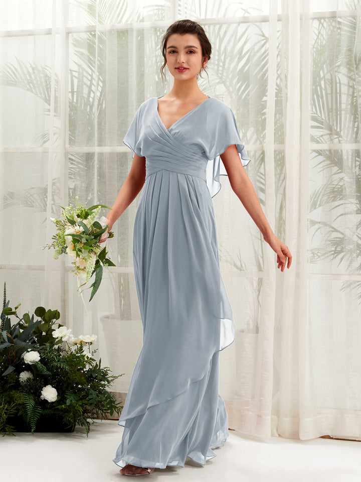 Carlyna Robe trapèze col V manches papillon robes de demoiselle d&
