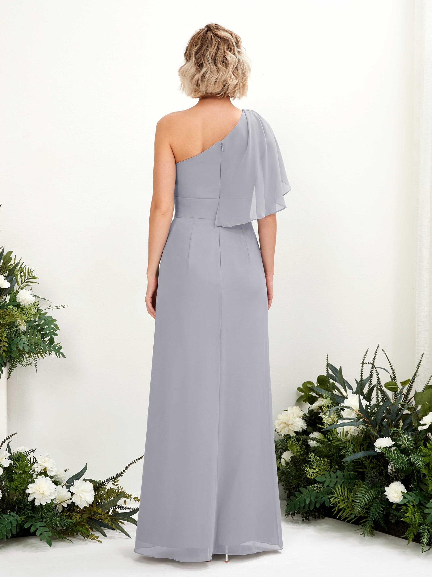 Carlyna Robe Trapèze Décolleté Asymétrique Longueur ras du sol Demoiselle d'honneur Lavande Poudrée #couleur_lavande-poudr-e